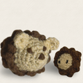 Artisan hedgehog cat toy set by Chunkle and Puff featuring Dan and Nina, luxury botanical cat toys for independent play, textured woven design infused with valerian for enrichment and scent-driven engagement