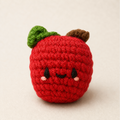 Red apple Chunkle Puff cat toy with Miracle Nip catnip alternative on light background